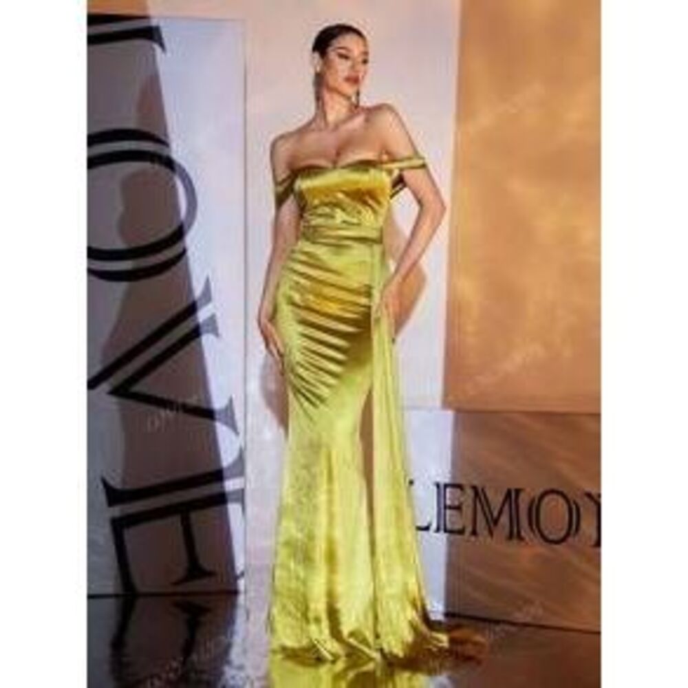 LOVE&LEMONADE Off Shoulder Ruffle Trim Long Formal Evening Dress, Party Dress, …